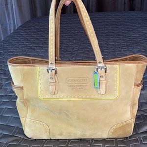 COACH tan suede purse limited edition!